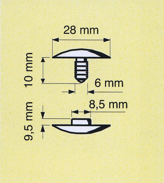 Musta painonasta 6-11 mm, 21 mm kanta