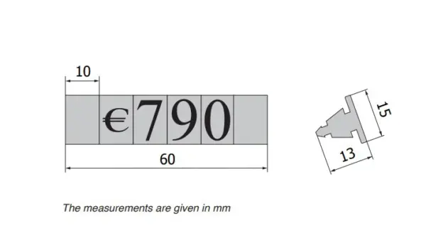 Hinnoittelunumerot 5x10 mm piirros Hinnoittelunumerot 5x10 mm piirros