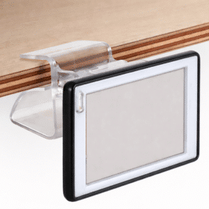 Elektronisen hintalapun pidike puuhyllyyn