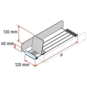 Hyllynjakaja tyontajalla 40 mm stoppari korkea jakaja medium force2