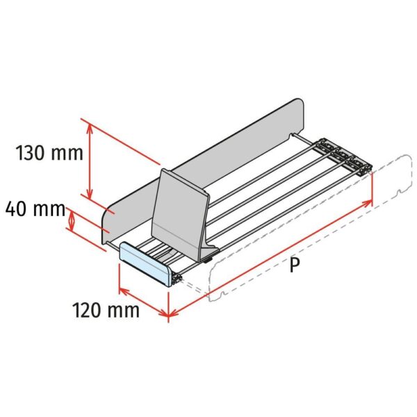 Hyllynjakaja tyontajalla 40 mm stoppari korkea jakaja medium force2 Hyllynjakaja tyontajalla 40 mm stoppari korkea jakaja medium force2